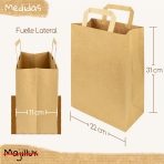 bolsa de papel, bolsa de kraft, bolsa con asa