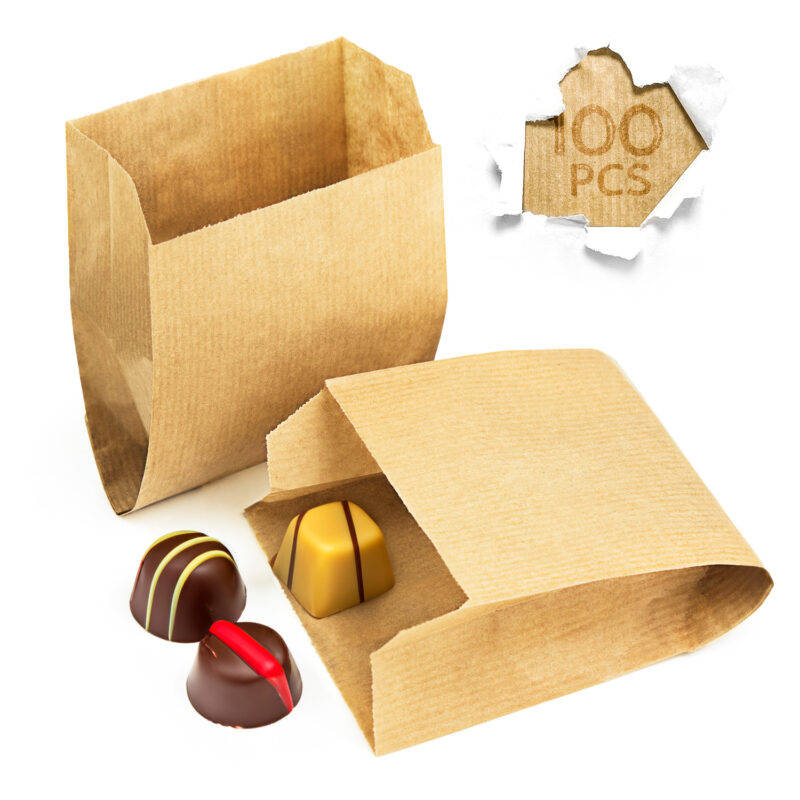 KRAFT-9X11CM-con-comida-100pcs